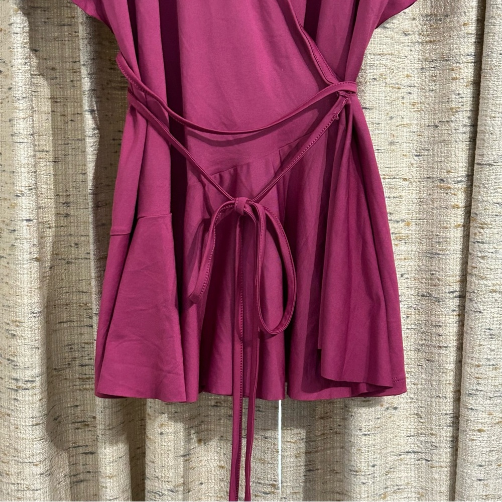 Ruby Ribbon Swing Wrap Top - Picture 6 of 9